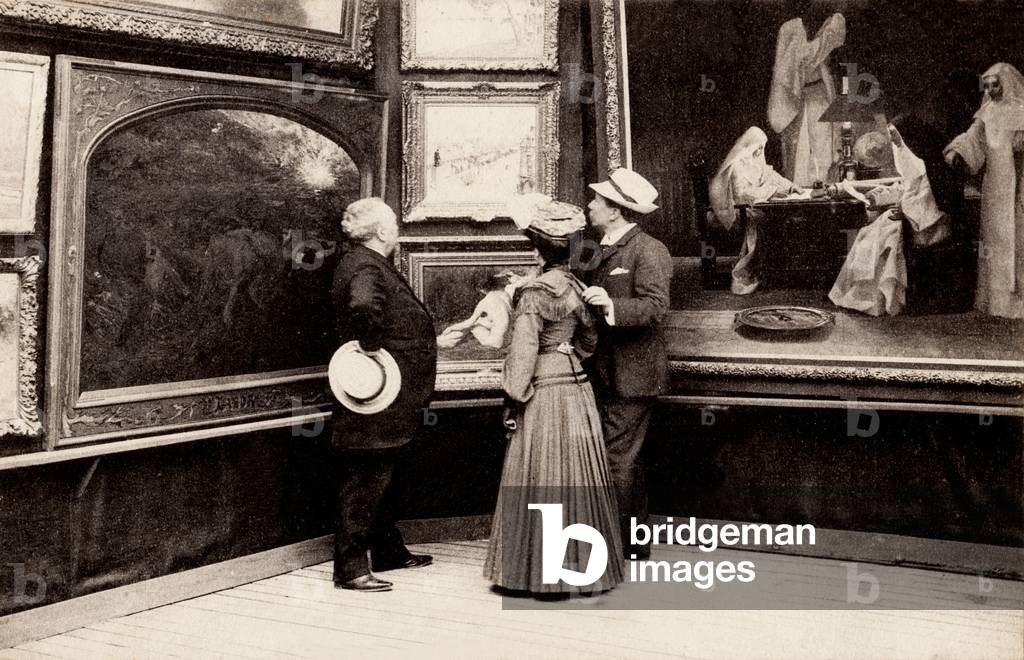 Exhibition at the Salon des Beaux Arts, Reims, 1903 (b/w photo)