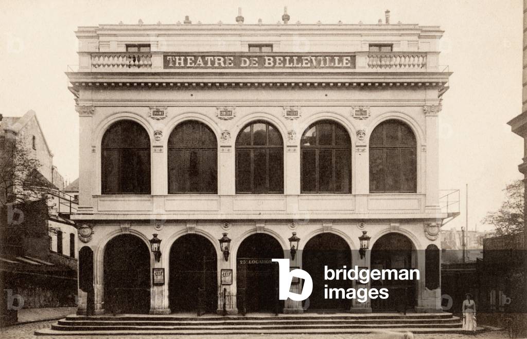 Theatre de Belleville, Paris, 1880 (b/w photo)