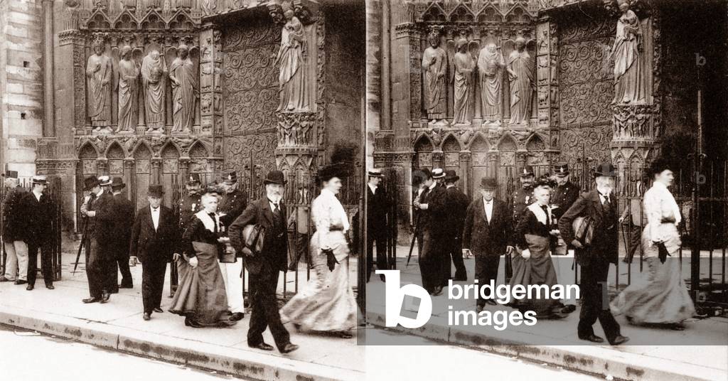 Stereoscopic view of Notre-Dame, Paris, 1890 (b/w photo)