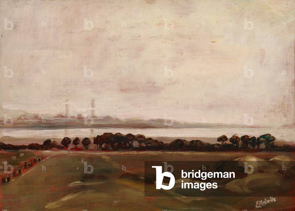 Etaples, Site of the Order Hospital, 1917 (oil on board)