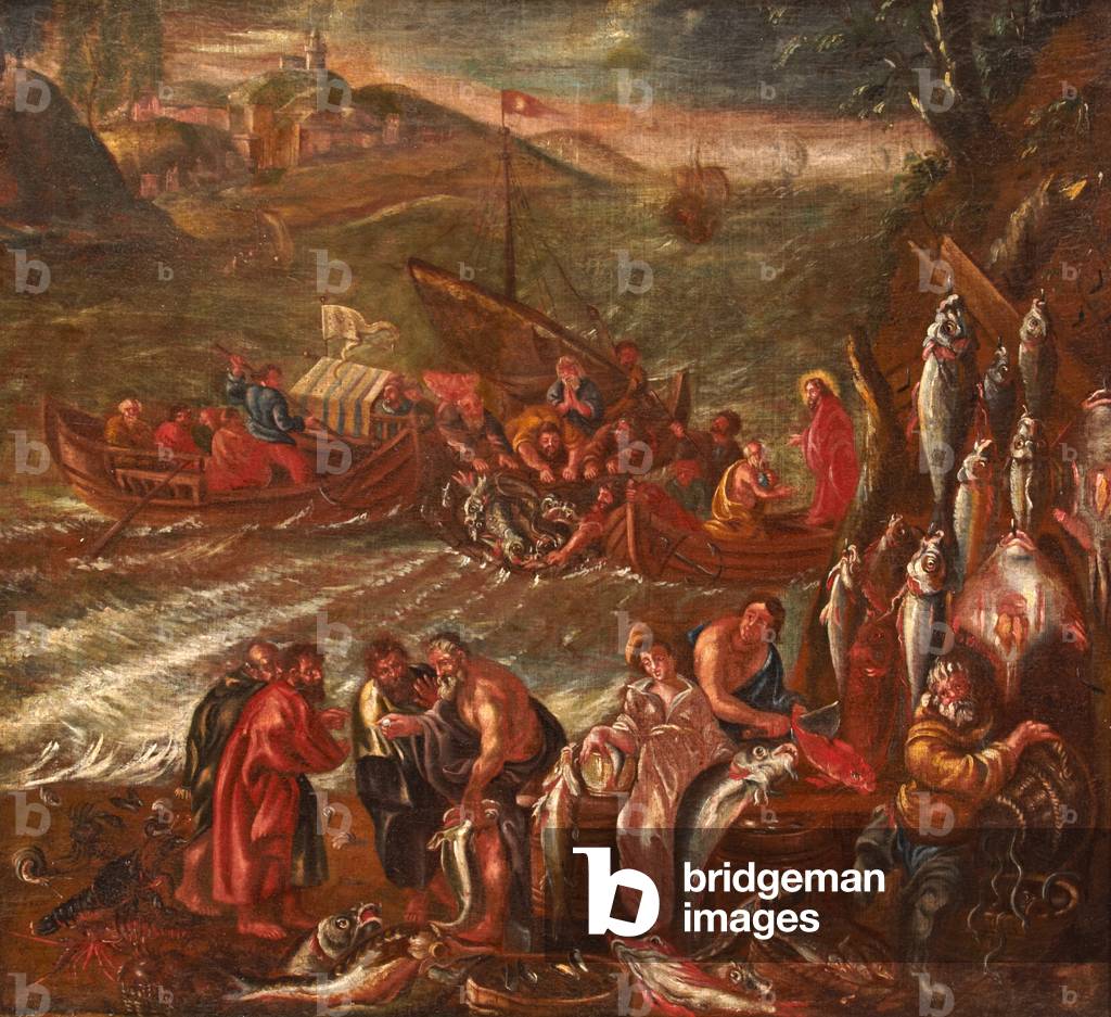 The Miracle of Galilee, the Great Catch of Fish (oil on canvas)