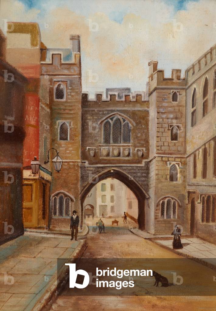 St John's Gate, Clerkenwell (oil on board)
