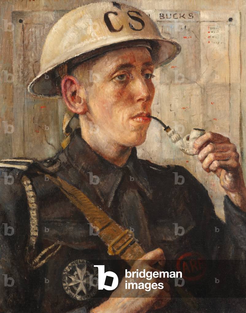 Air Raid Precautions Superintendent McGill, 1942 (oil on board)