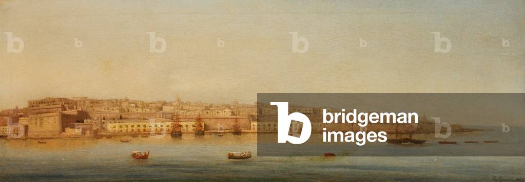 Grand Harbour, Valletta, 1869 (oil on canvas)