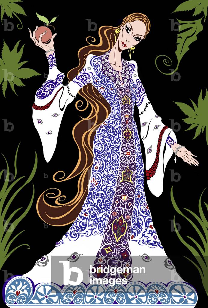 The Tsarevna' , from Stravinsky's 'The Firebird', tidied version of b/w file image, 2005 by Neale Osborne