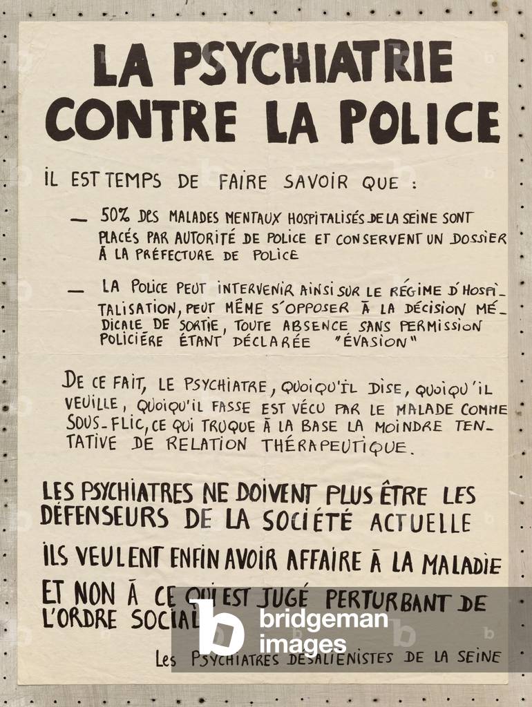 Poster, France, May 1968: Psychiatry against the police, 1968 (poster)