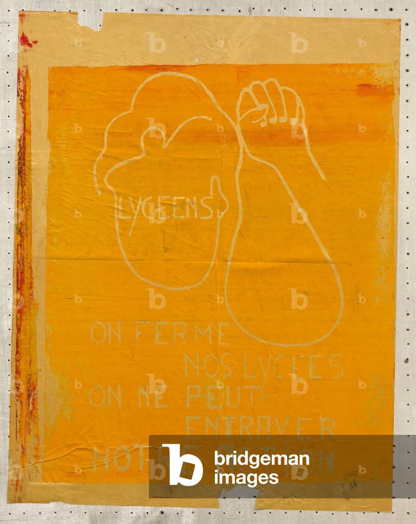 Poster, France, May 1968: High school students, we are closing our high schools, we cannot hinder our action, 1968 (poster)