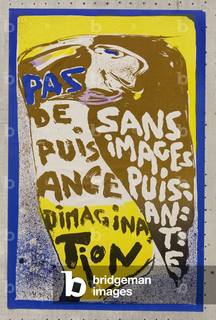 France - Poster May 1968 - Poster, France, May 68: no power of imagination without powerful images. Artwork by Asger Jorn (1914-1973). Serigraphy 125x31 cm