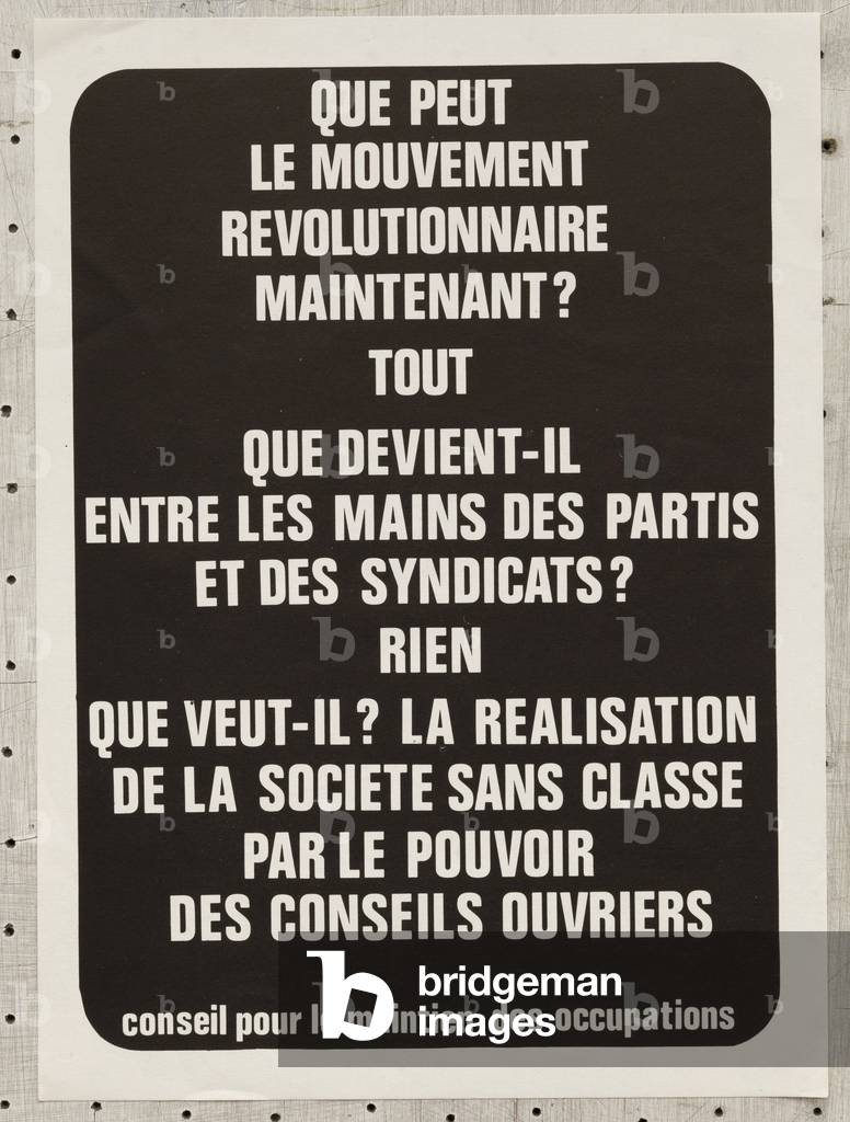 Poster, France, May 1968: What can the revolutionary movement do now?, 1968 (poster)