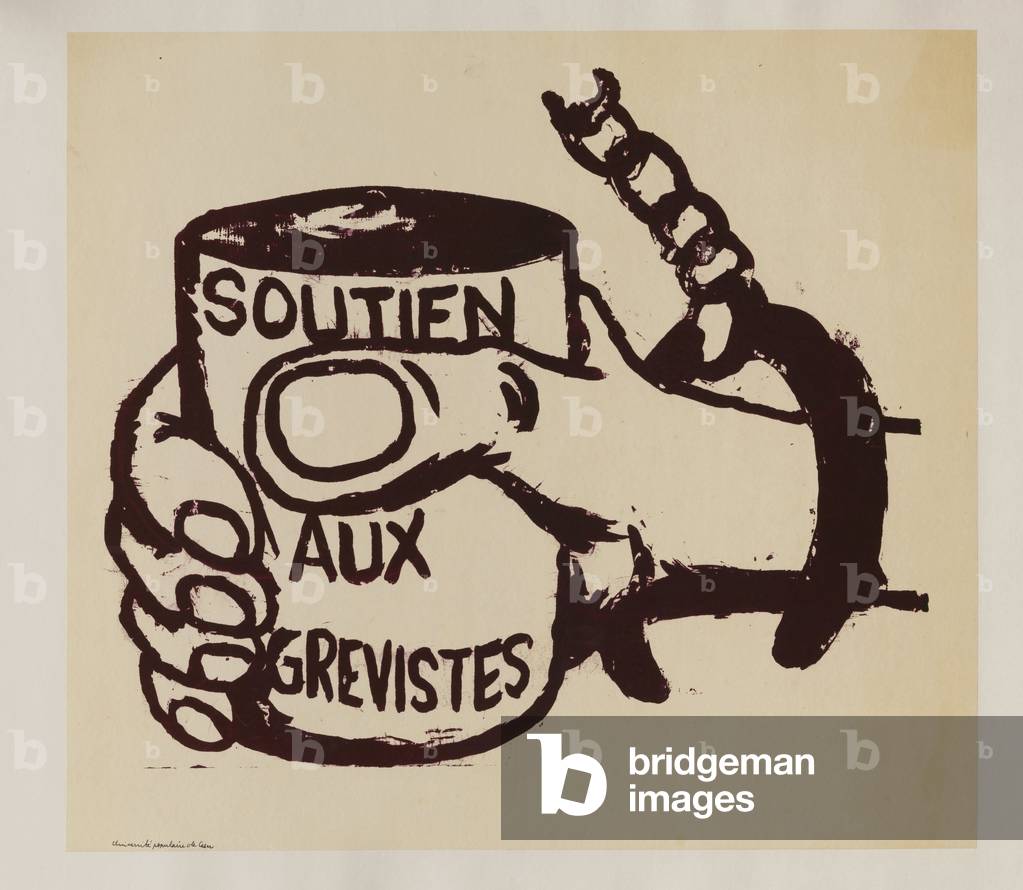 Poster, France, May 1968: Support for the strikers (handcuffed hand), 1968 (poster)