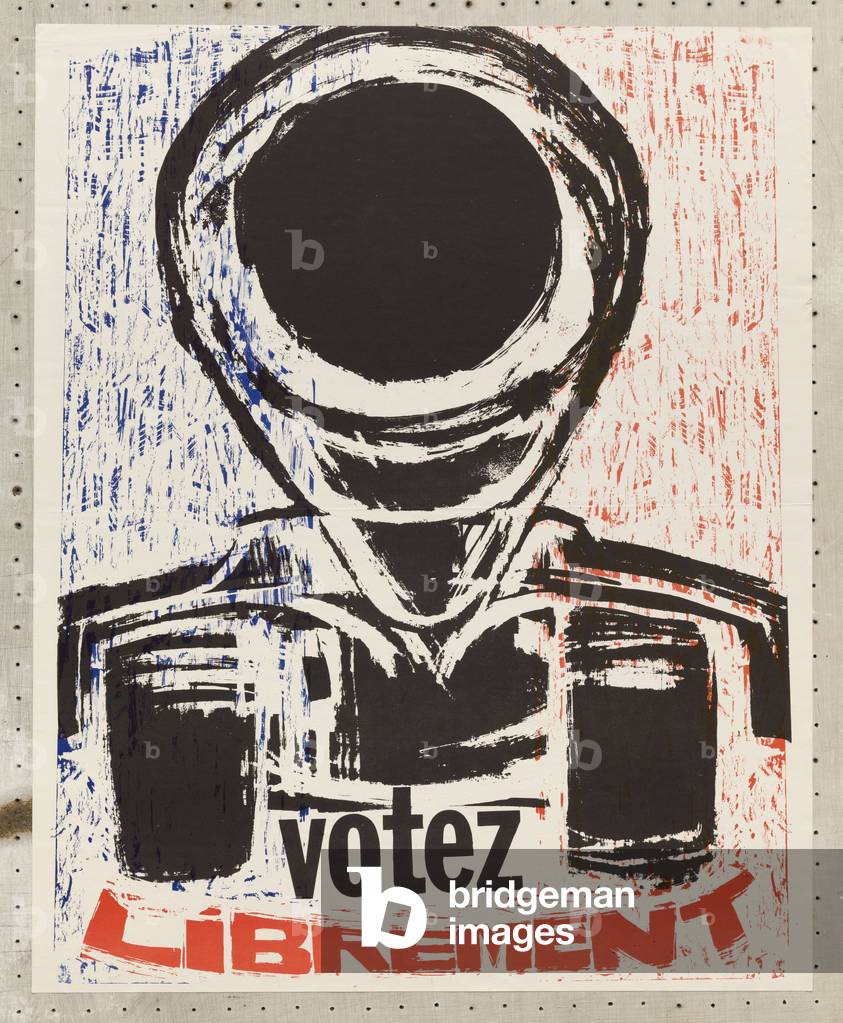 Poster, France, May 1968: Votez librement (canon de char d'assaut, drapeau fancais) (serigraph)