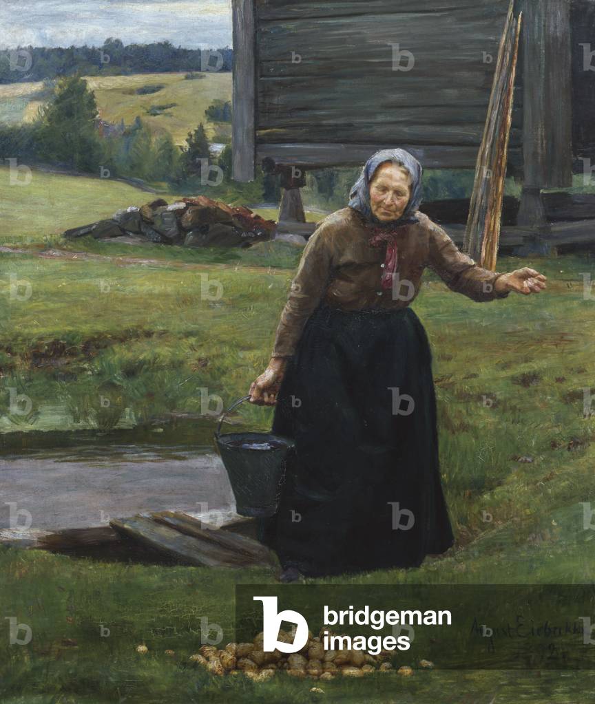 Washing potatoes, 1892 (oil on canvas) 