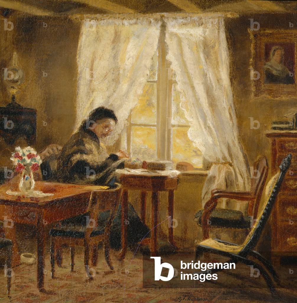 The Artist's Mother in the Living Room, Holskogen (oil on canvas)