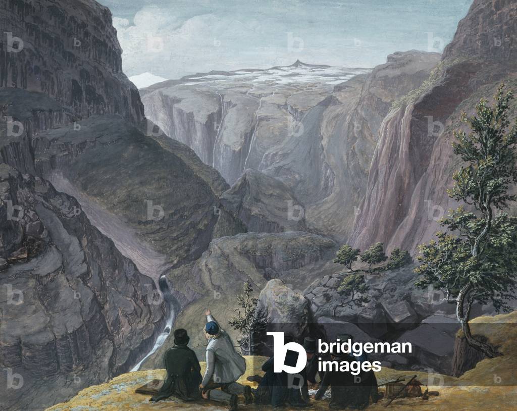 Bjønnestigvarden, Aurland, 1819 (gouache on paper)
