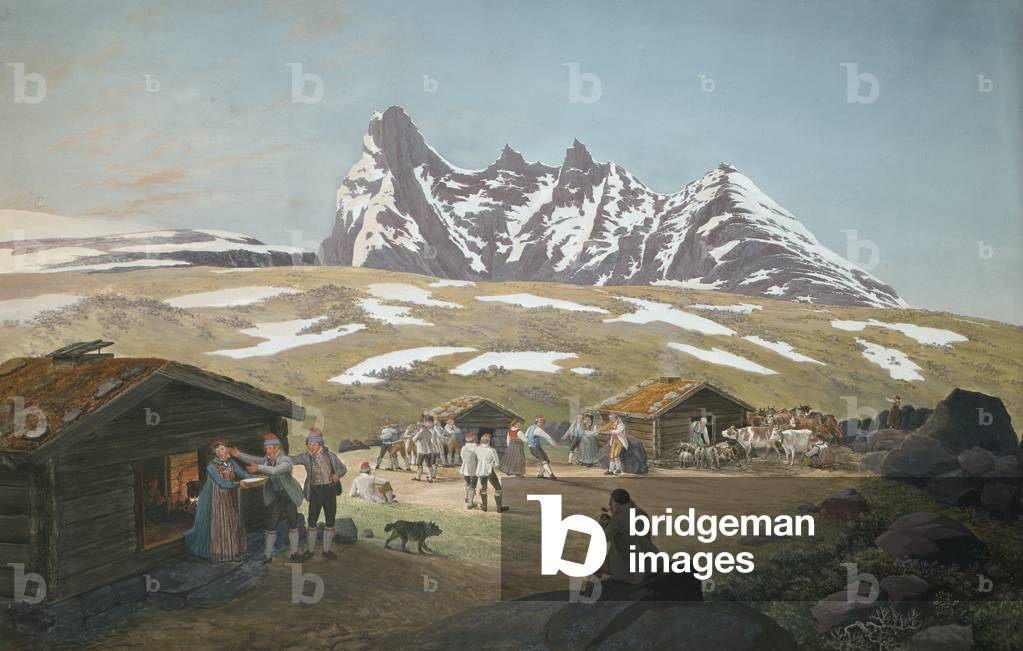 Pasture life under Skagastølstinderne, 1822 (oil on canvas) 