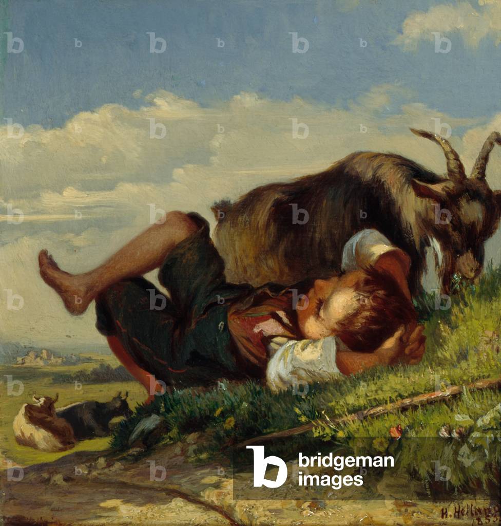 Shepherd boy with goats, 1853