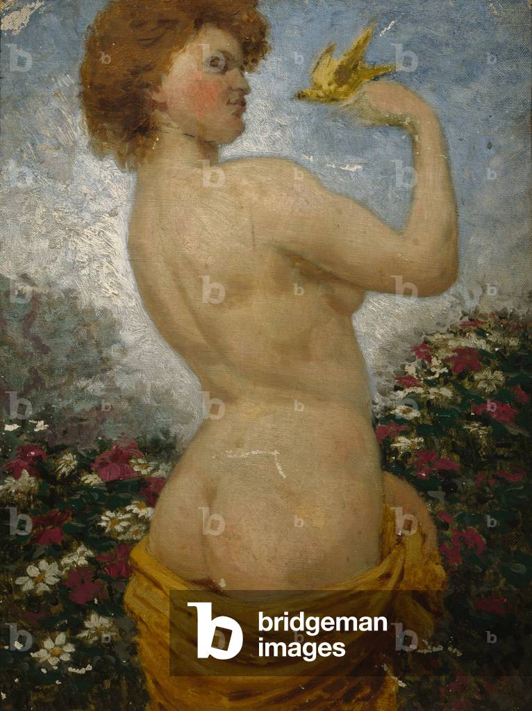 Naked Woman with a Bird in the Green, 1881 (oil on canvas)