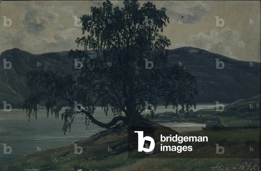 The Birch, 1845 (oil on board)