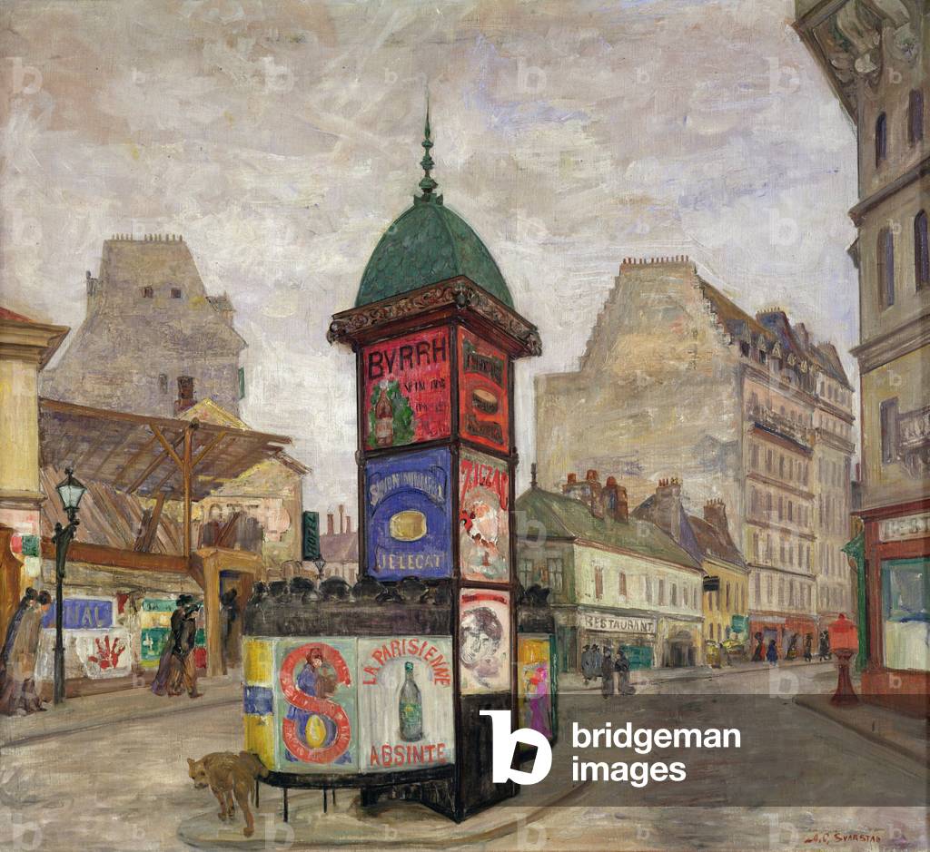 Advertisement pillar, 1910 (oil on canvas)