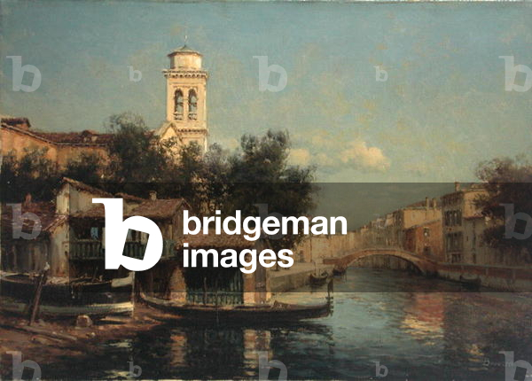 Venetian Canal (oil on canvas)