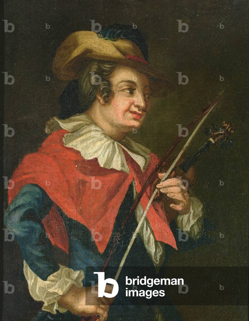 Boy with a violin (oil on canvas)