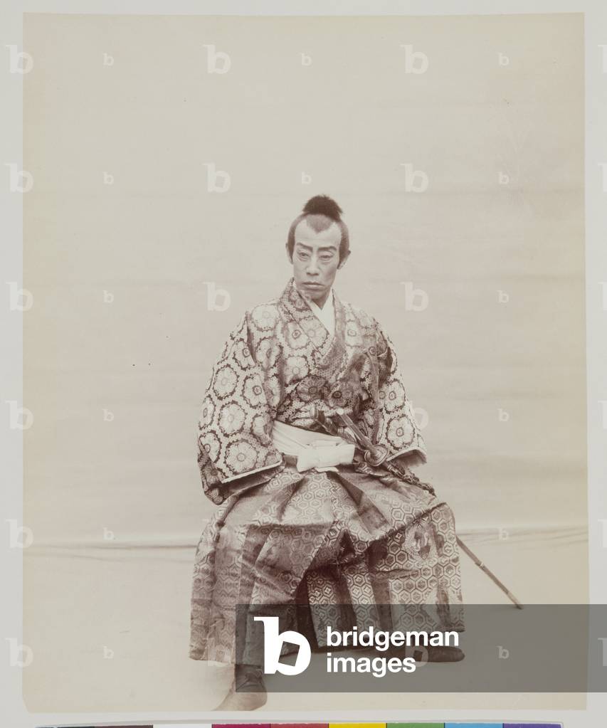 Danjyuro, representing Tametomo...famous hero, 1885-1895 (b/w photo)