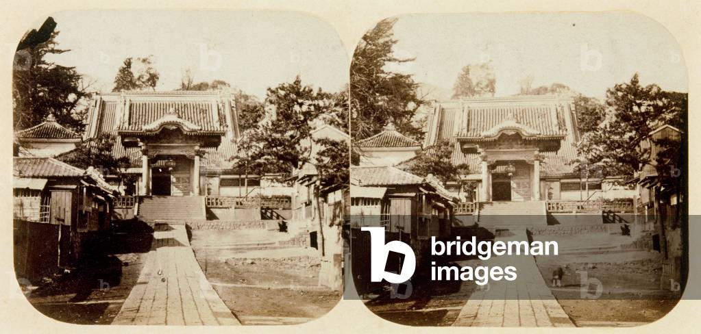 US Legation in Japan, Zempukuji-temple, Tokyo, 1861 (b/w photo)