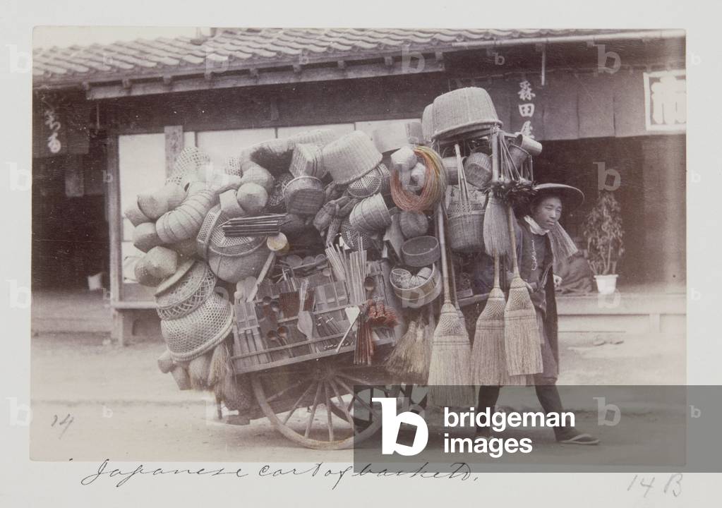 Household articles Vendor, 1870s (hand coloured photo)