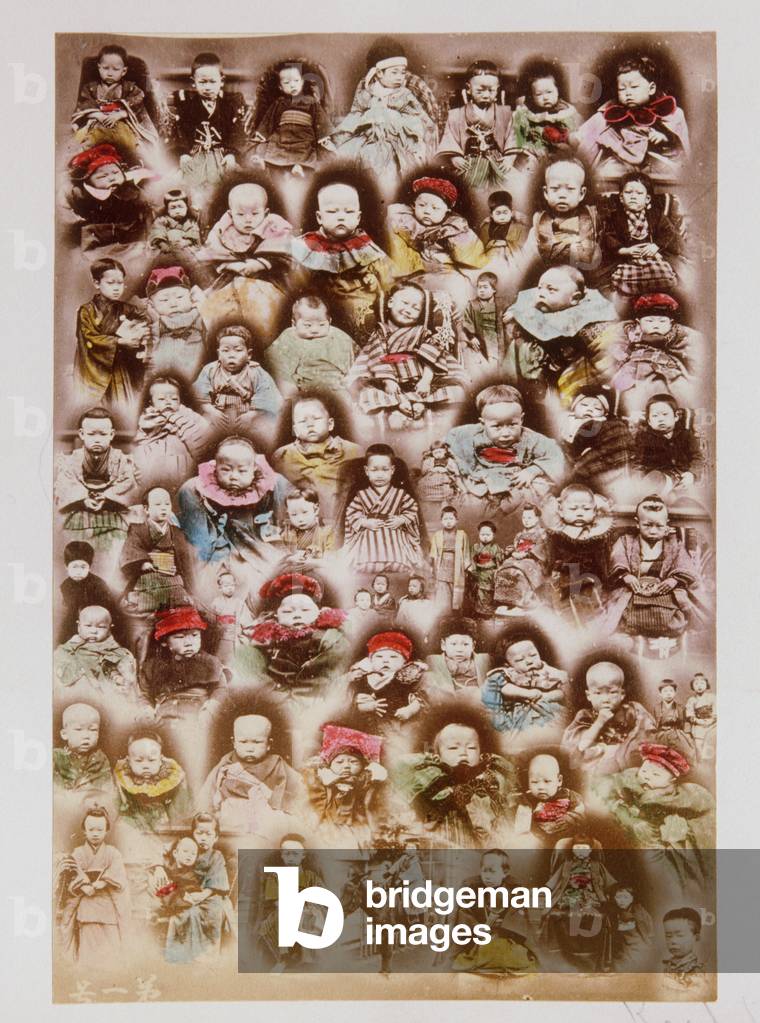 Composite photograph of Japanese babies, 1890's