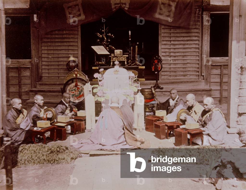 Funeral service in a temple