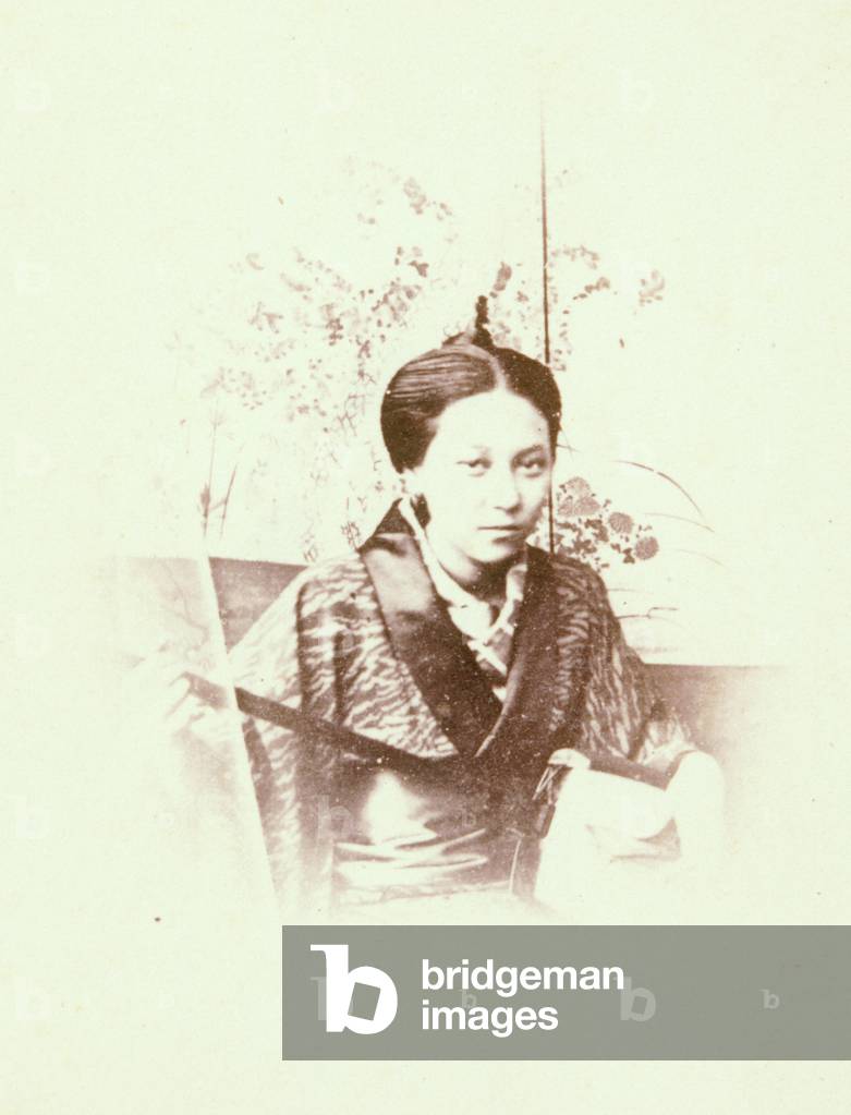 Woman, Vignetted Studio Portrait, 1863-1868 (b/w photo)