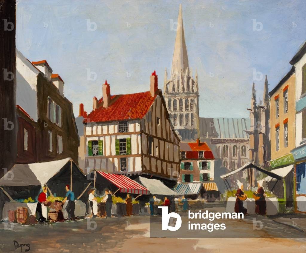 Untitled (Breton Market),  (oil on board)