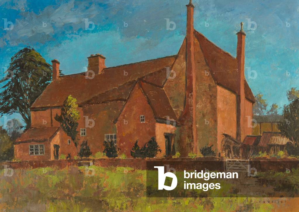 Pear Tree Farm, Yoxall (oil on canvas)