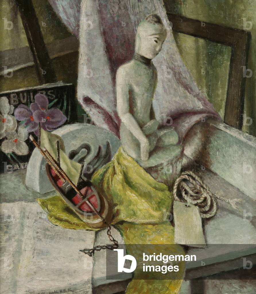 ancora la vita con Buddha olio su tela