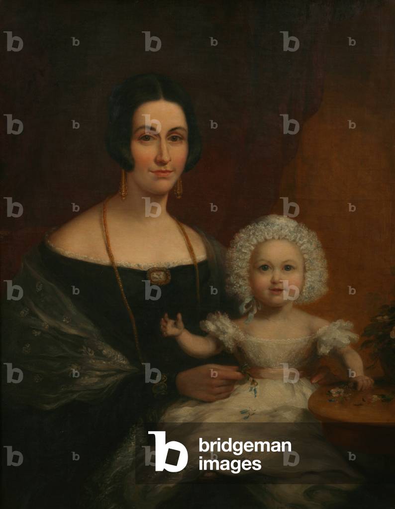 Frau Klo Batten und Kind (öl auf leinwand)