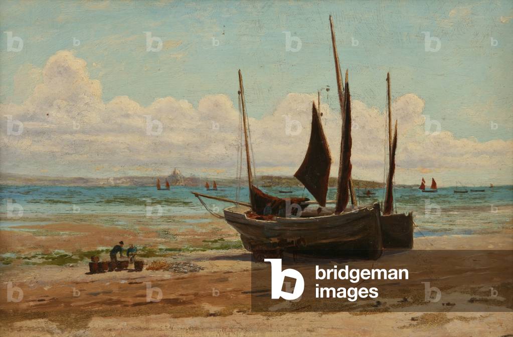 Fishing boats in Mount's Bay (oil on panel)