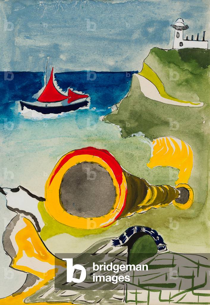 Rusty Boiler, Pendeen, 1947 (w/c on paper)