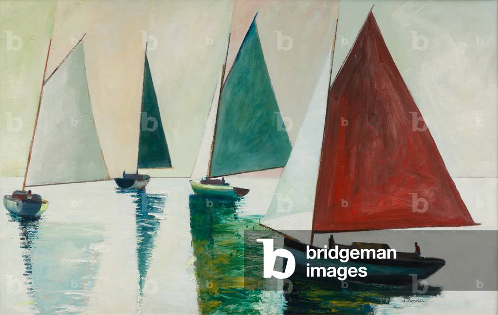 Boats at Mousehole (acrylic on board)