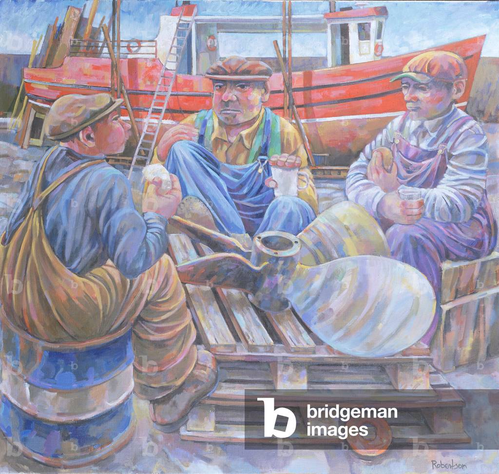 Shipyard Break (oil on board)