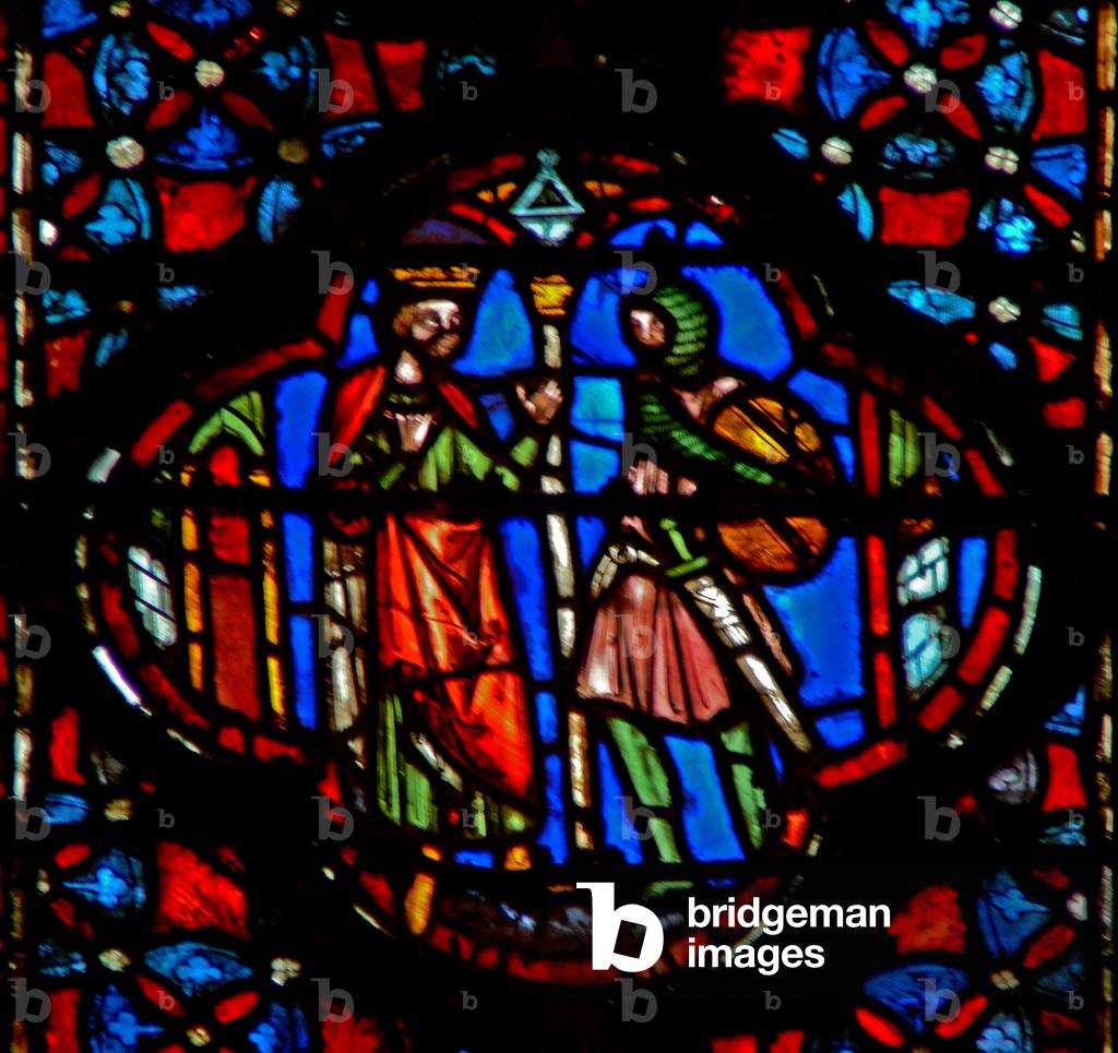 Window w4  King with a soldier (stained glass)