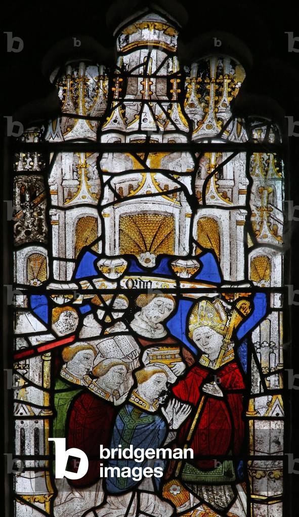Window Ew depicting the Seven Sacraments: Holy Orders (stained glass)
