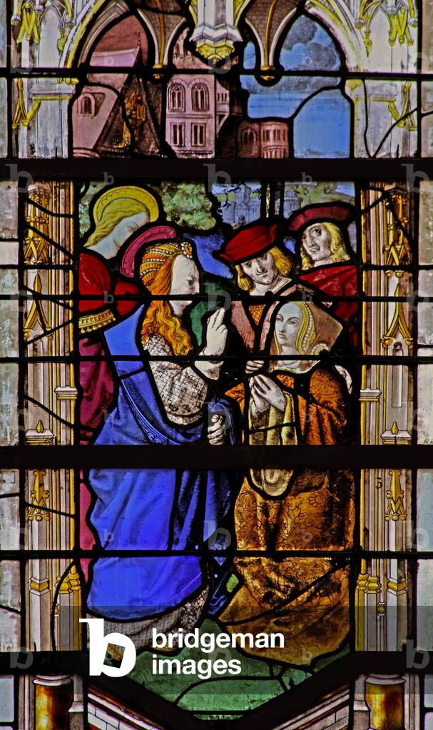 Window w25 depicting a scene from the life of St Elizabeth of Hungary (stained glass)