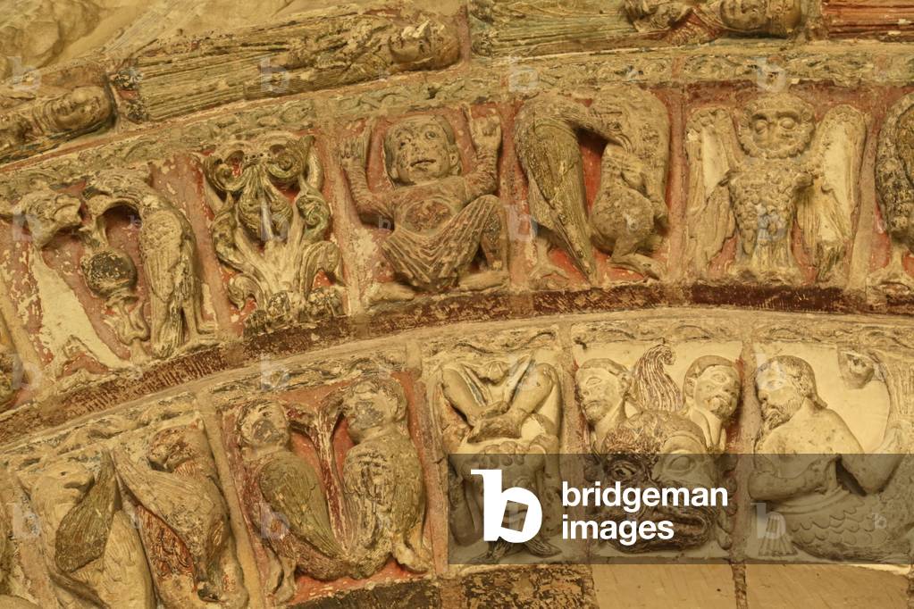 Animal and Grotesque Frieze on Norman Door Frame