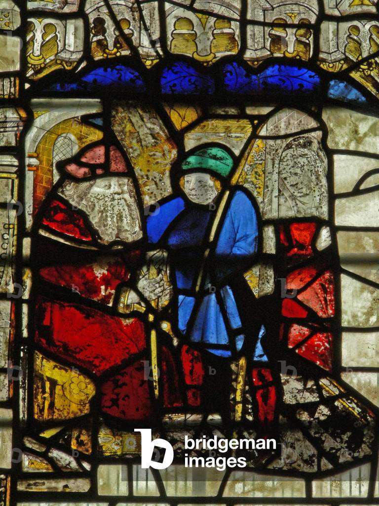 Window S4 depicting Isaac sends Esau for venison (stained glass)