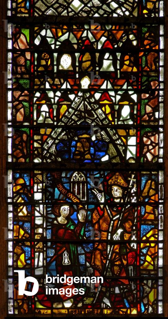 Window w41 depicting a donor - Richard Tunnoc giving a window to St William (stained glass)