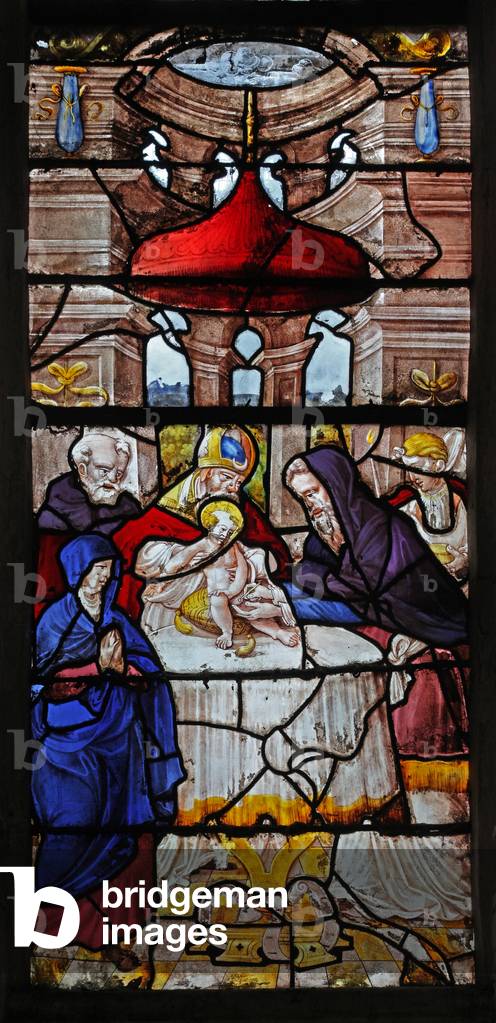 Window w16 depicting the Circumcision (stained glass)