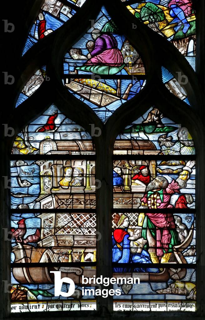 Window w124 depicting Noah's Ark (stained glass)