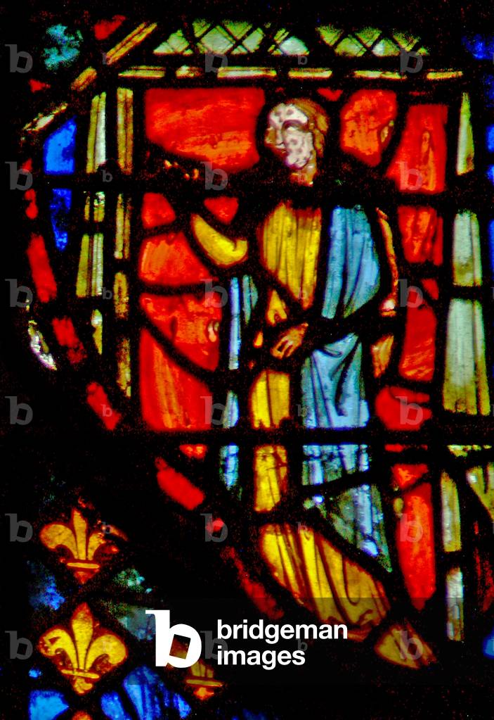 Window w3  the Punishment of Miriam with leprosy Numb XII? 10-15 (stained glass)
