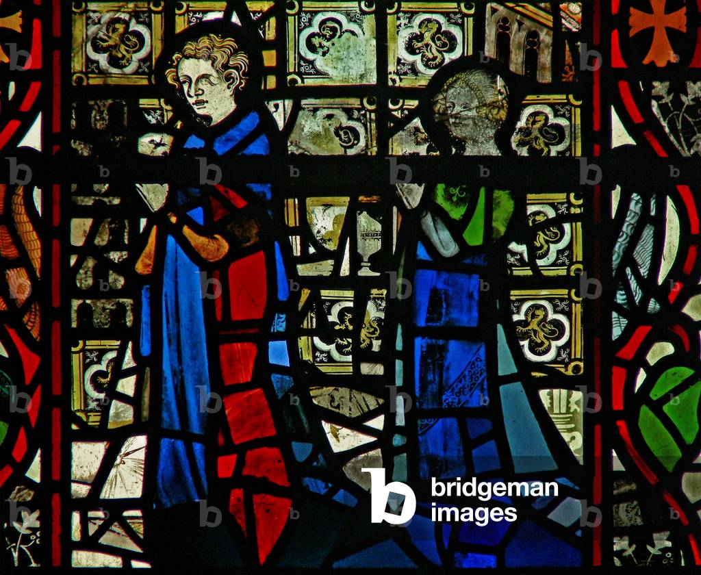 Window w44 depicting donors (stained glass)