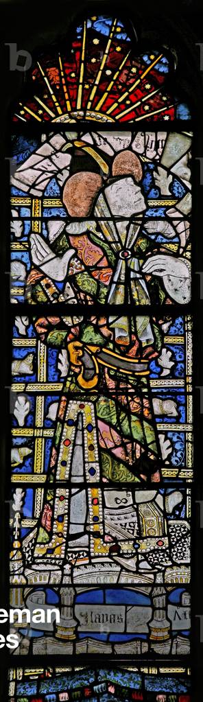 The East window (Ew) depicting a prophet - Isaiah? (stained glass)